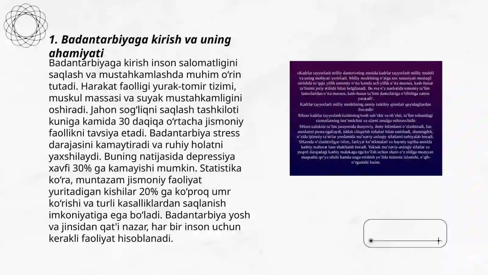 Badantarbiya mohiyati, o'tkazilishi va uning tashkiliy qismi 3