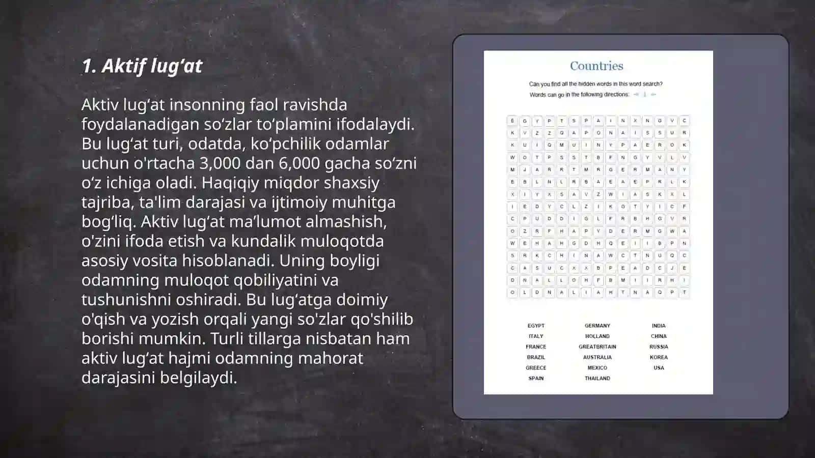 Aktiv lugʻat 3