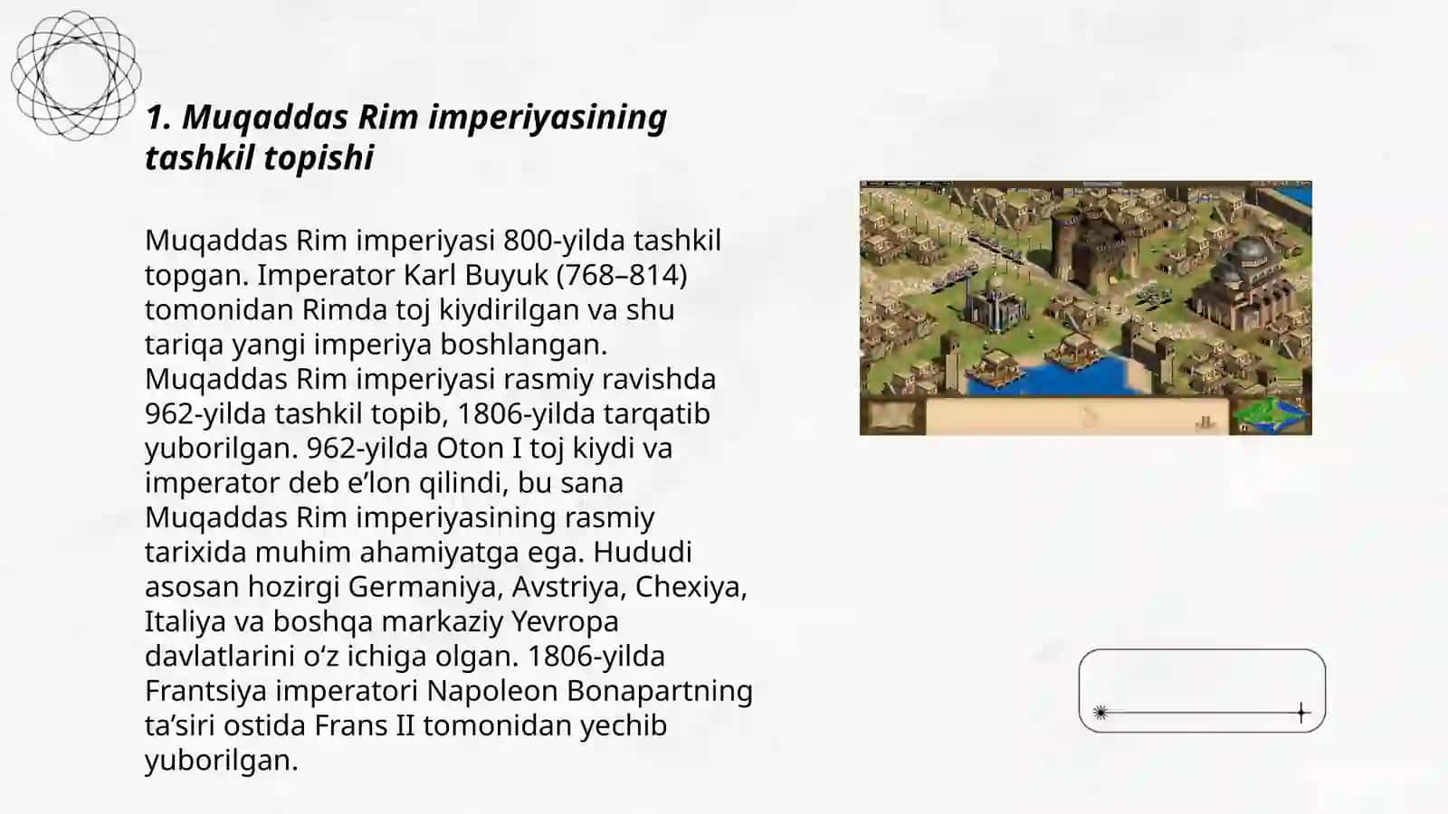Muqaddas Rim imperiyasi 7-sinf jahon tarixidan 3