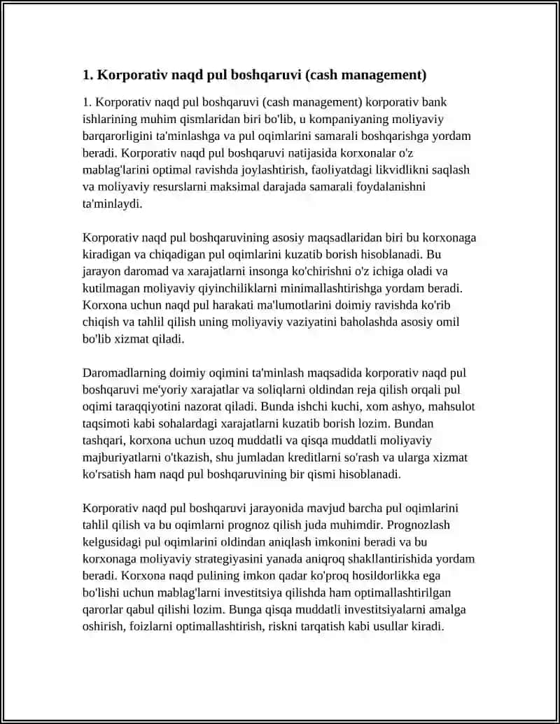 Korporativ naqd pul boshqaruvi (cash management) 3