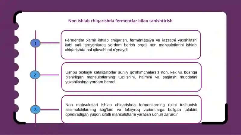 Nonmahsulotlari ishlab chiqarishda fermentlardan foydalanish 3