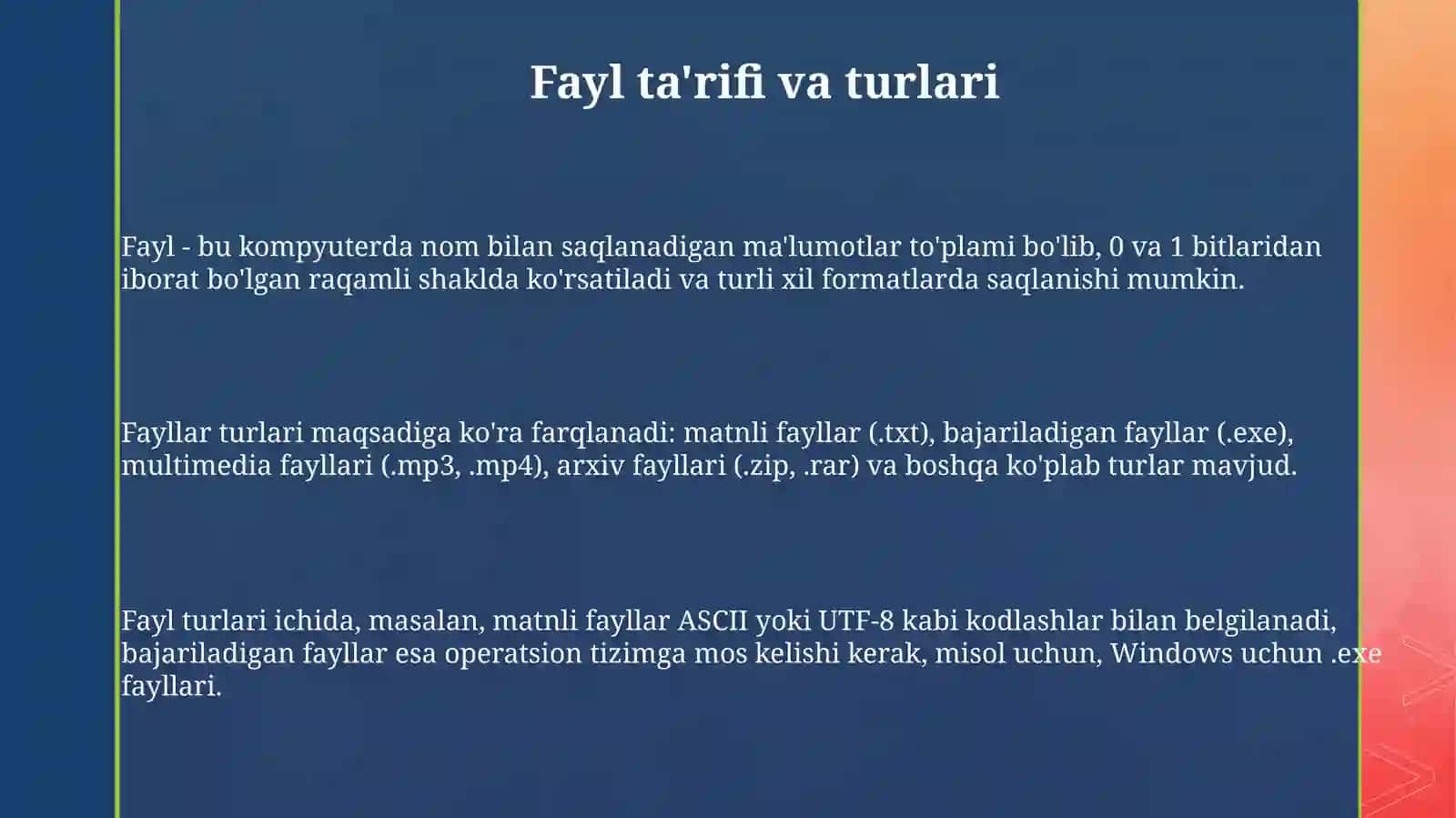 Fayl turlari 3