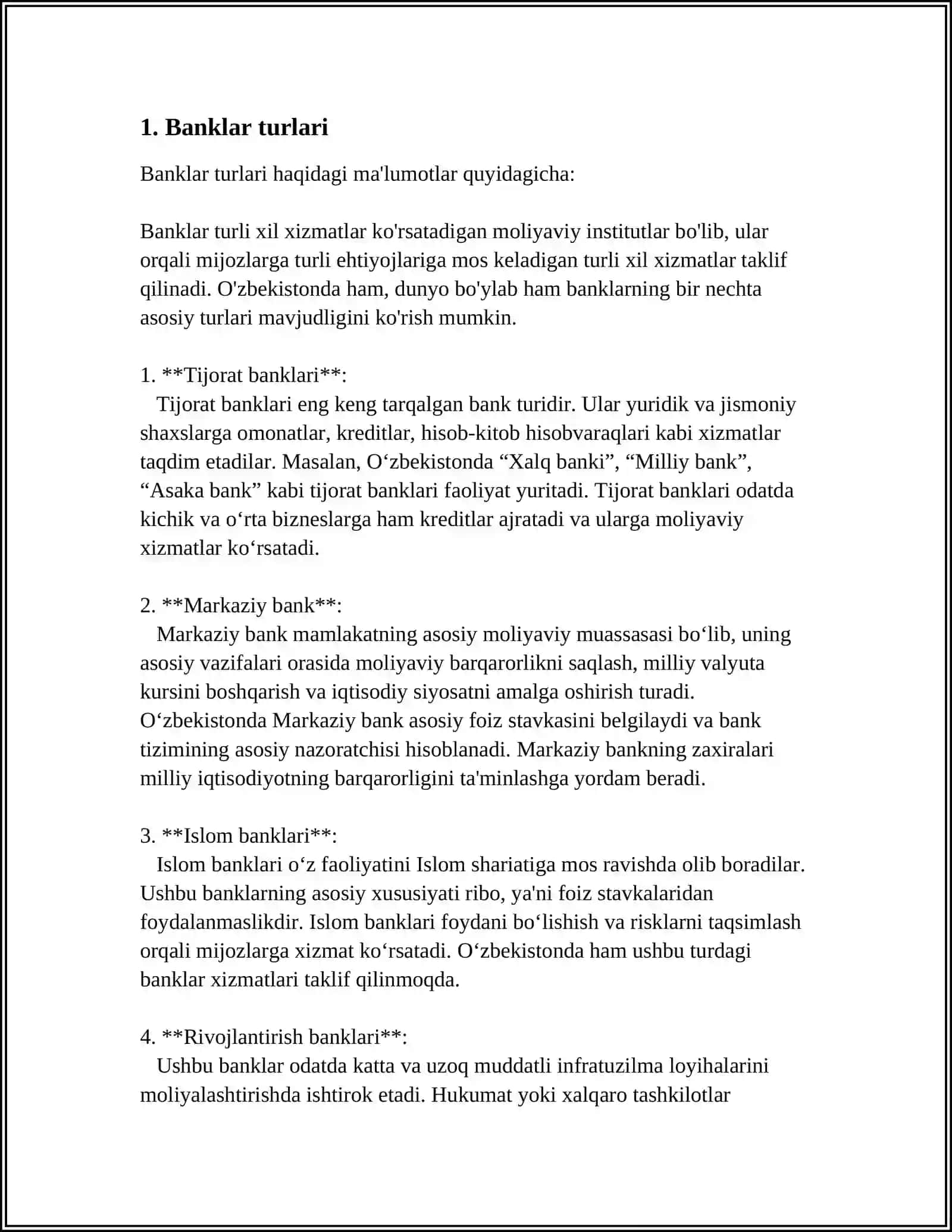 BANKLAR VA BOSHQA DEPOZIT-JAMGʻARMA MUASSASALARI 3