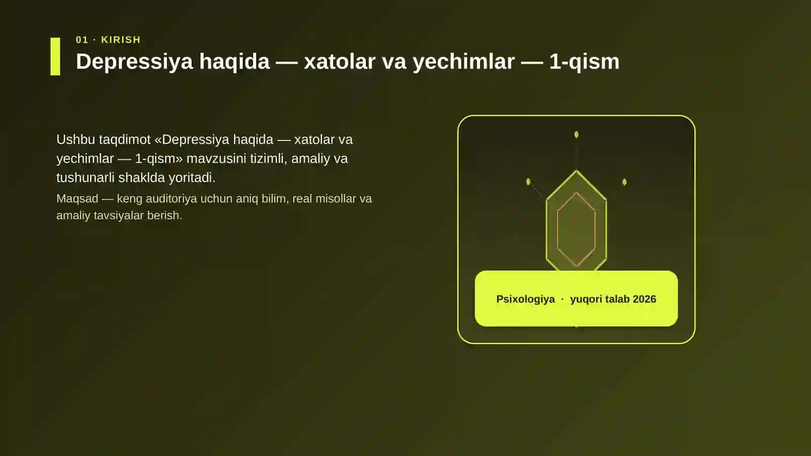 Depressiya haqida — xatolar va yechimlar — 1-qism 3