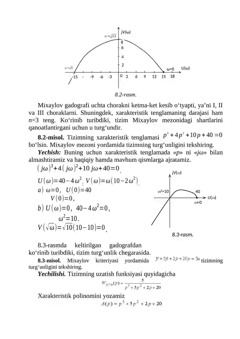 CHIZIQLI AVTOMATIK BOSHQARISH SISTEMALARINING TURG‘UNLIGINI TAHLIL QILISH 3