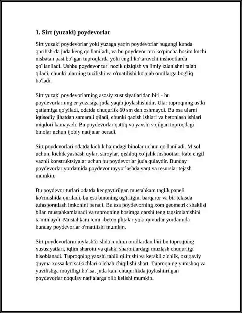 POYDEVORLARNING ASOSIY TURLARI 3