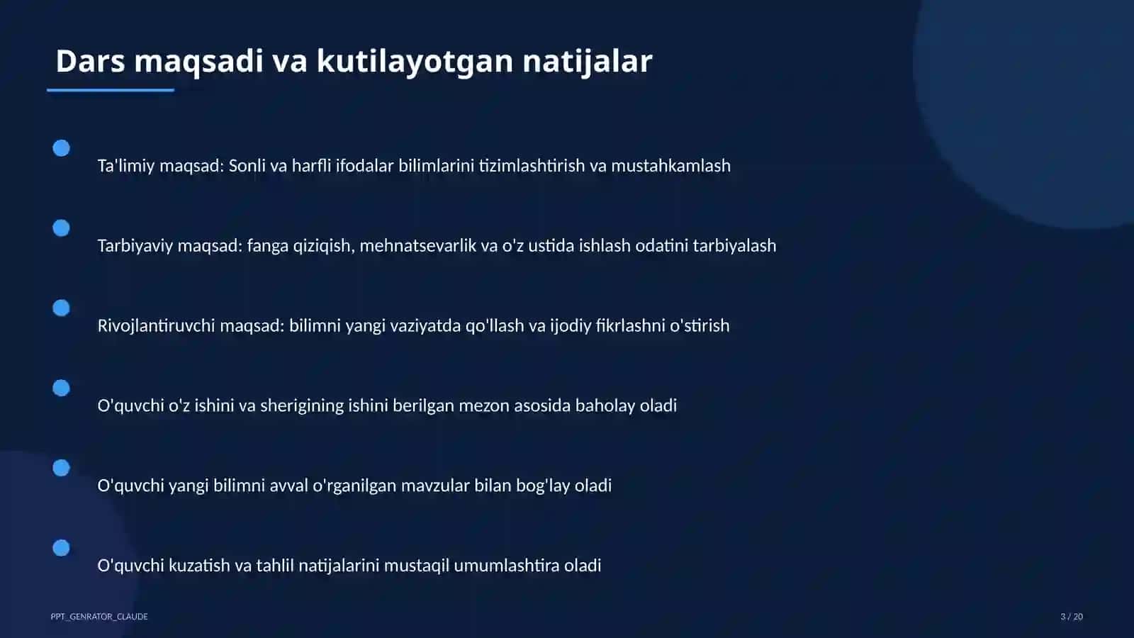 Sonli va harfli ifodalar (5-sinf) 3