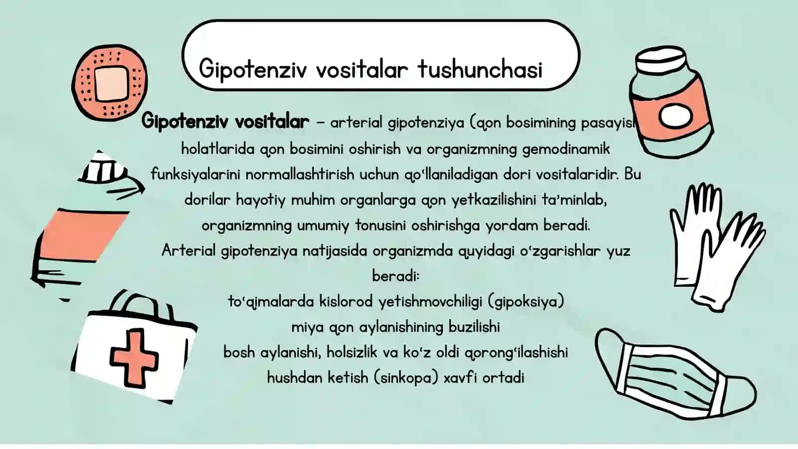 Gipotenziv vositalar. Organizmning tonusini oshiruvchi dorivositalari 3