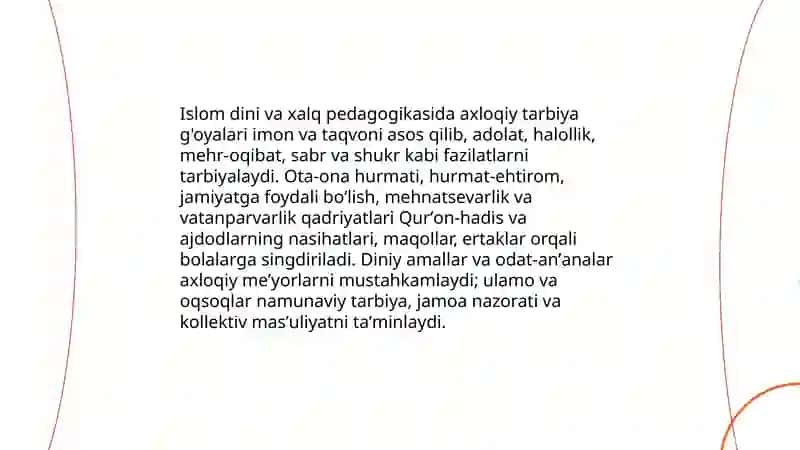 Xalq pedagogikasining ta'limiy-tarbiyaviy g'oyalarini aks ettiruvchi diniy ta'limotlar 3