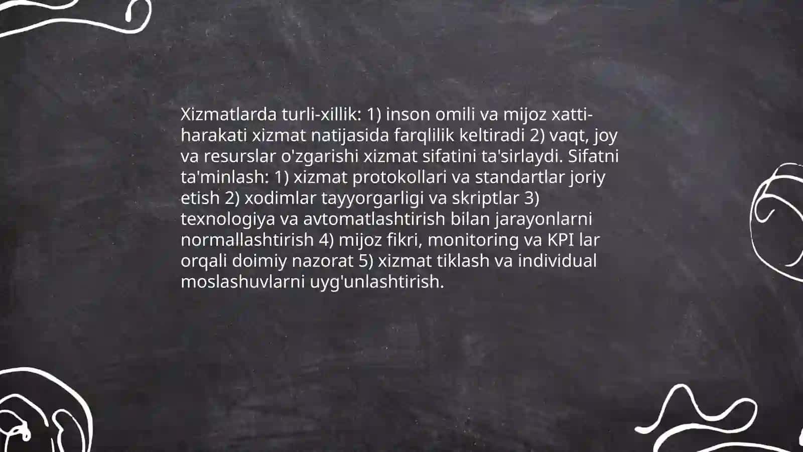 Xizmat operatsiyalarini boshqarish xususiyatlari 3