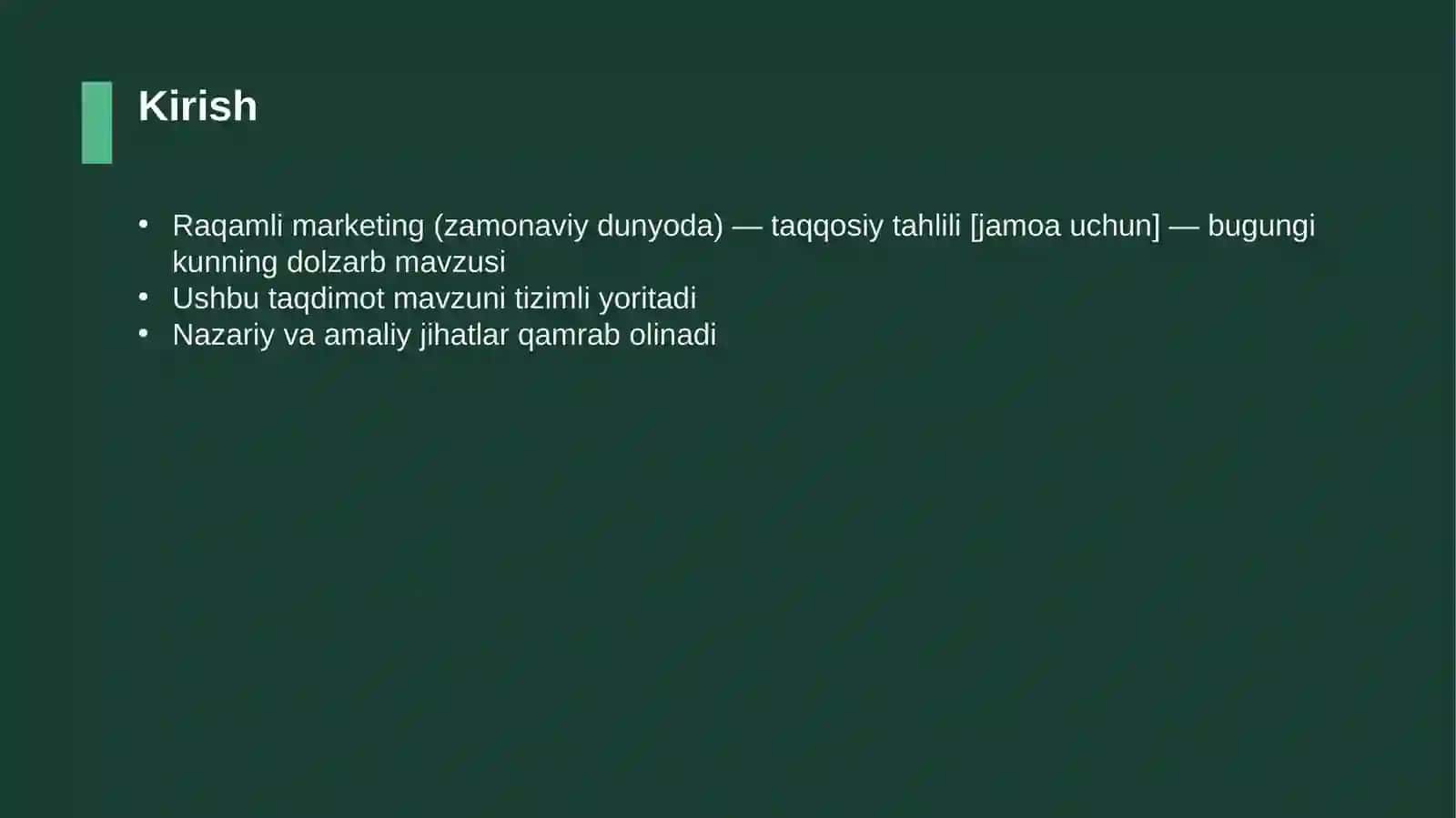 Raqamli marketing (zamonaviy dunyoda) — taqqosiy tahlili [jamoa uchun] 3