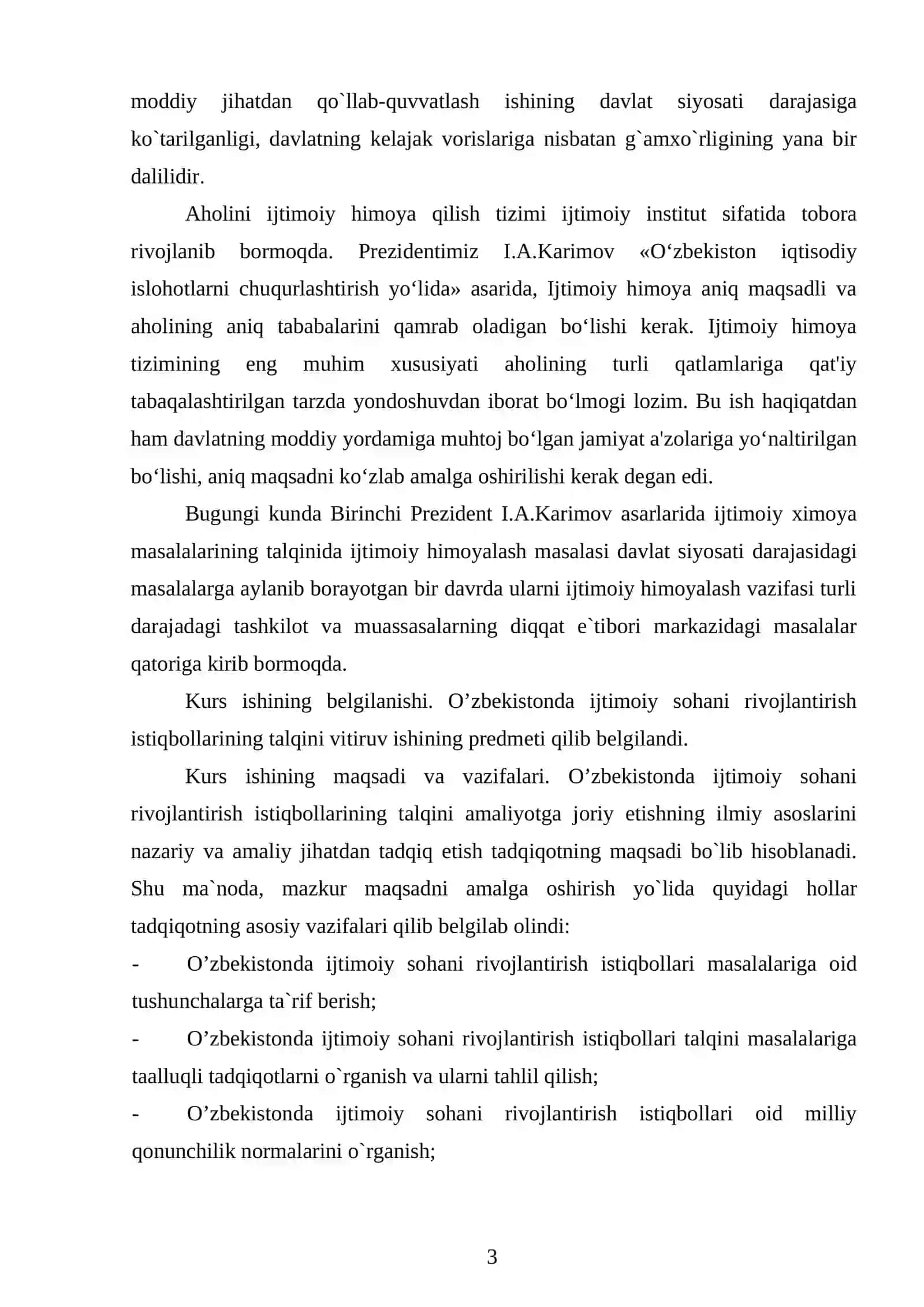 O'ZBEKISTONDA OILALARNI IJTIMOIY MUHOFAZALASHNING ME'YORIY ASOSLARI 3