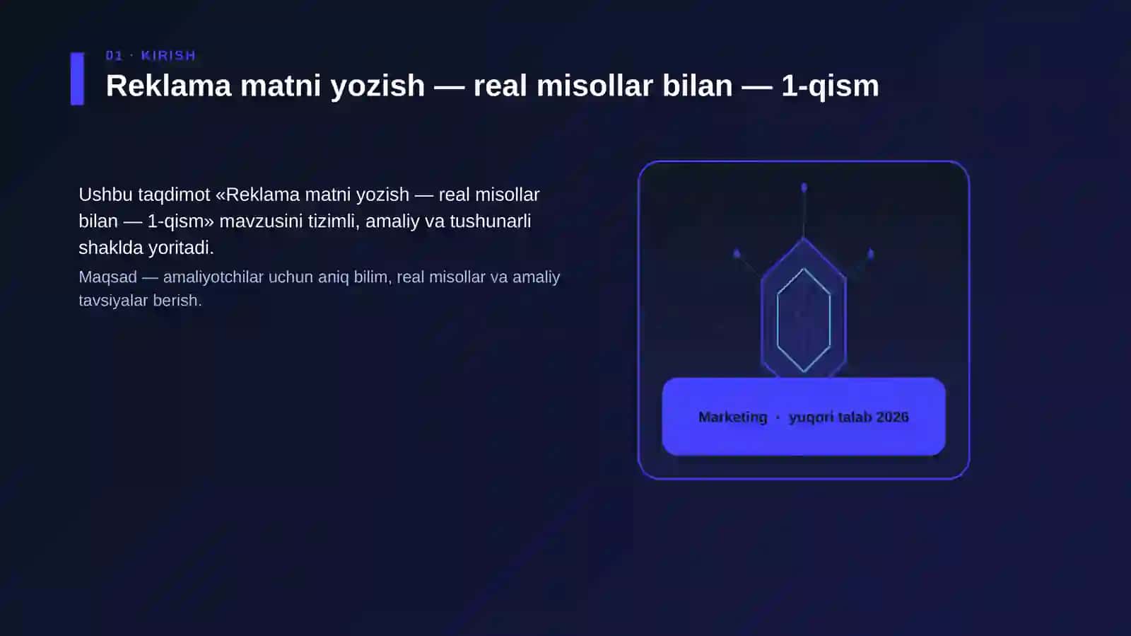 Reklama matni yozish — real misollar bilan — 1-qism 3
