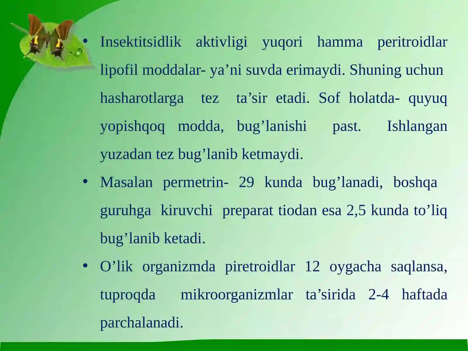 Zararkunandalarga qarshi qo'llaniladigan kimyoviy kurash vositalari 3