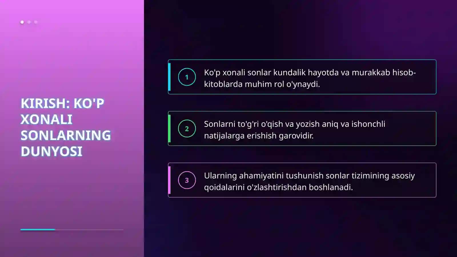 Köp xonali sonlarning öqilishi va yozilishi 3
