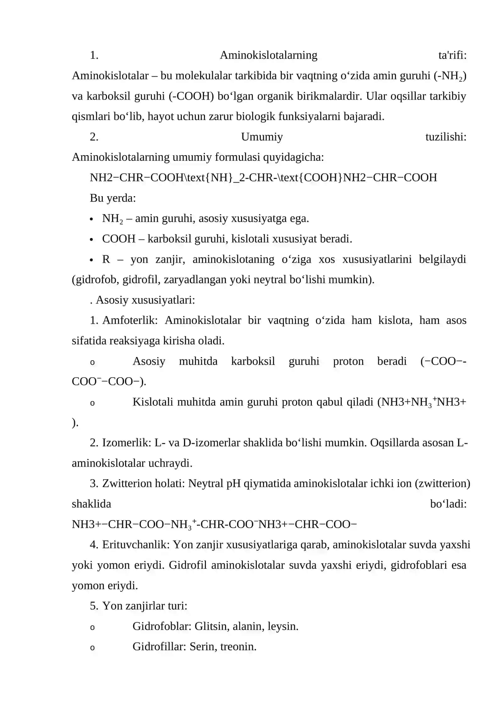 AMINOKISLOTALARDA DIKARBOKSILLASH REAKSIYASI VA UNING MOHIYATI 3