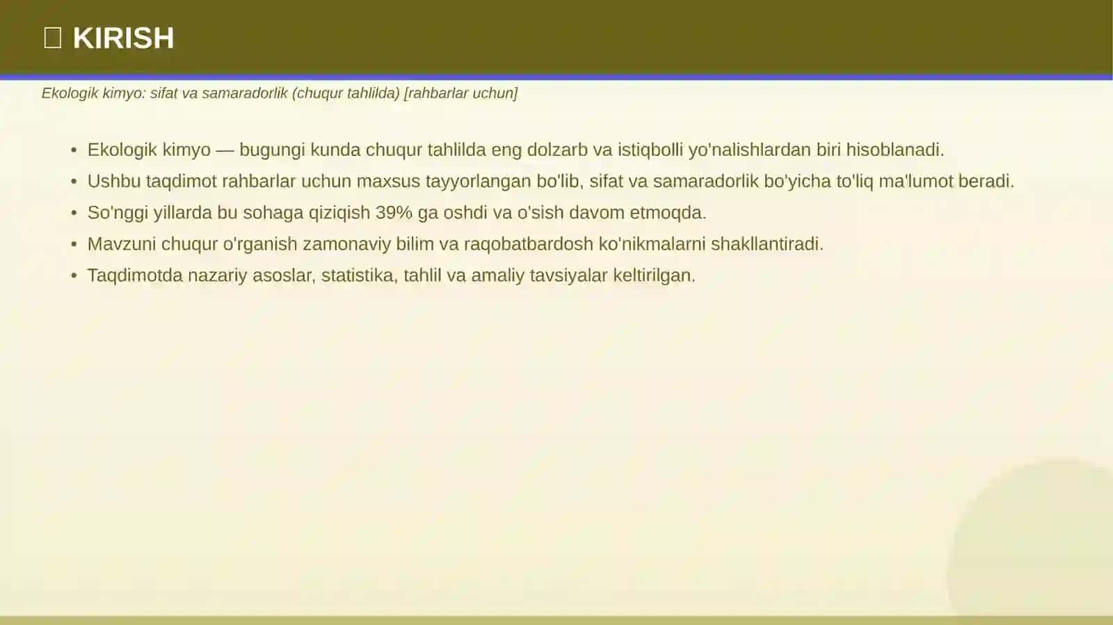 Ekologik Kimyo: Sifat va Samaradorlik 3