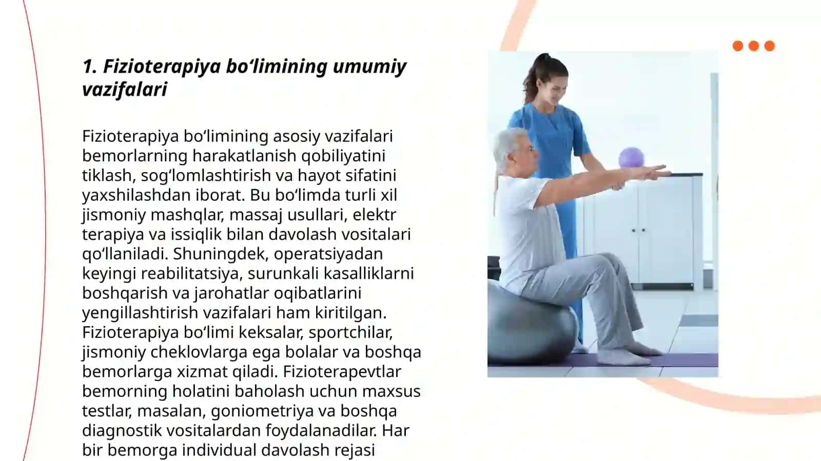 Fizioterapiya boʻlimining tuzilishi va ish tartibi 3