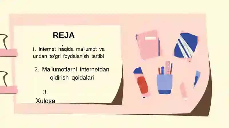 Internet tarmogʻidan foydalanish. Fan mavzulari , boblarini oʻzlashtirish , referat , kurs ishi , bitiruv malakaviy ishlarini yozishda mavzu boyicha internet manbalarini topish 3