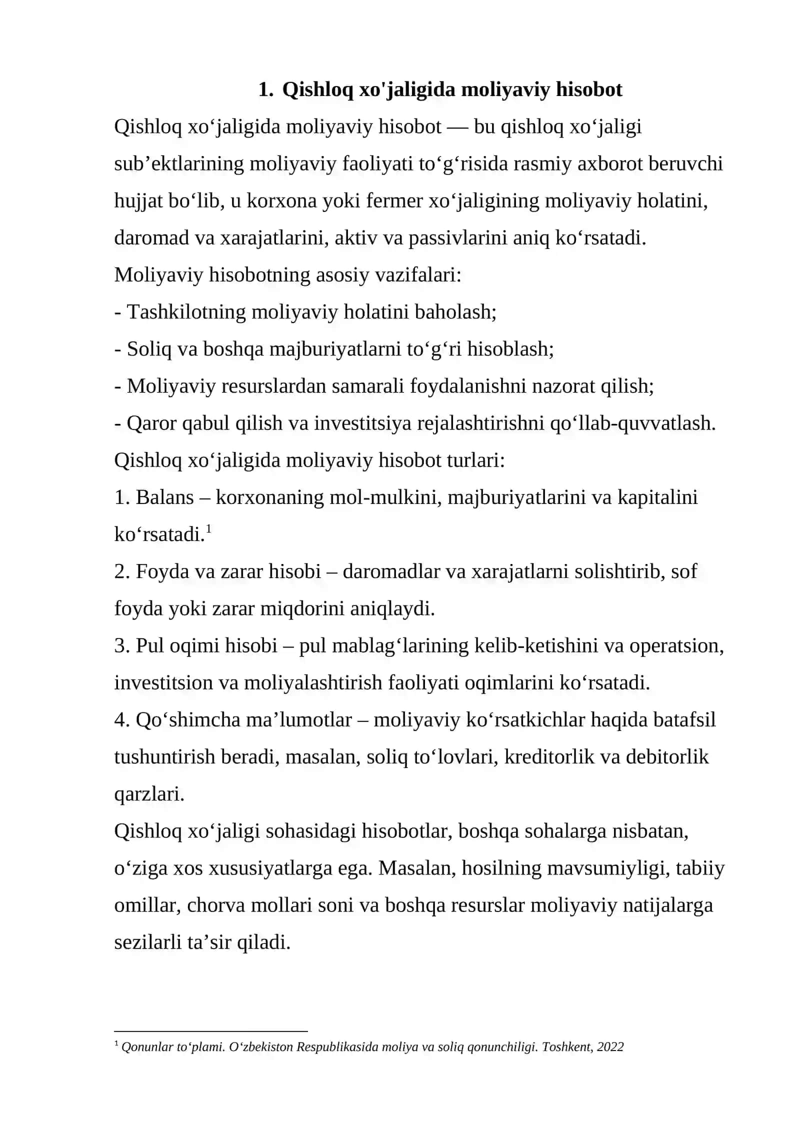 Qishloq xo'jaligida moliyaviy hisobotning meyoriy huquqiy asoslari 3