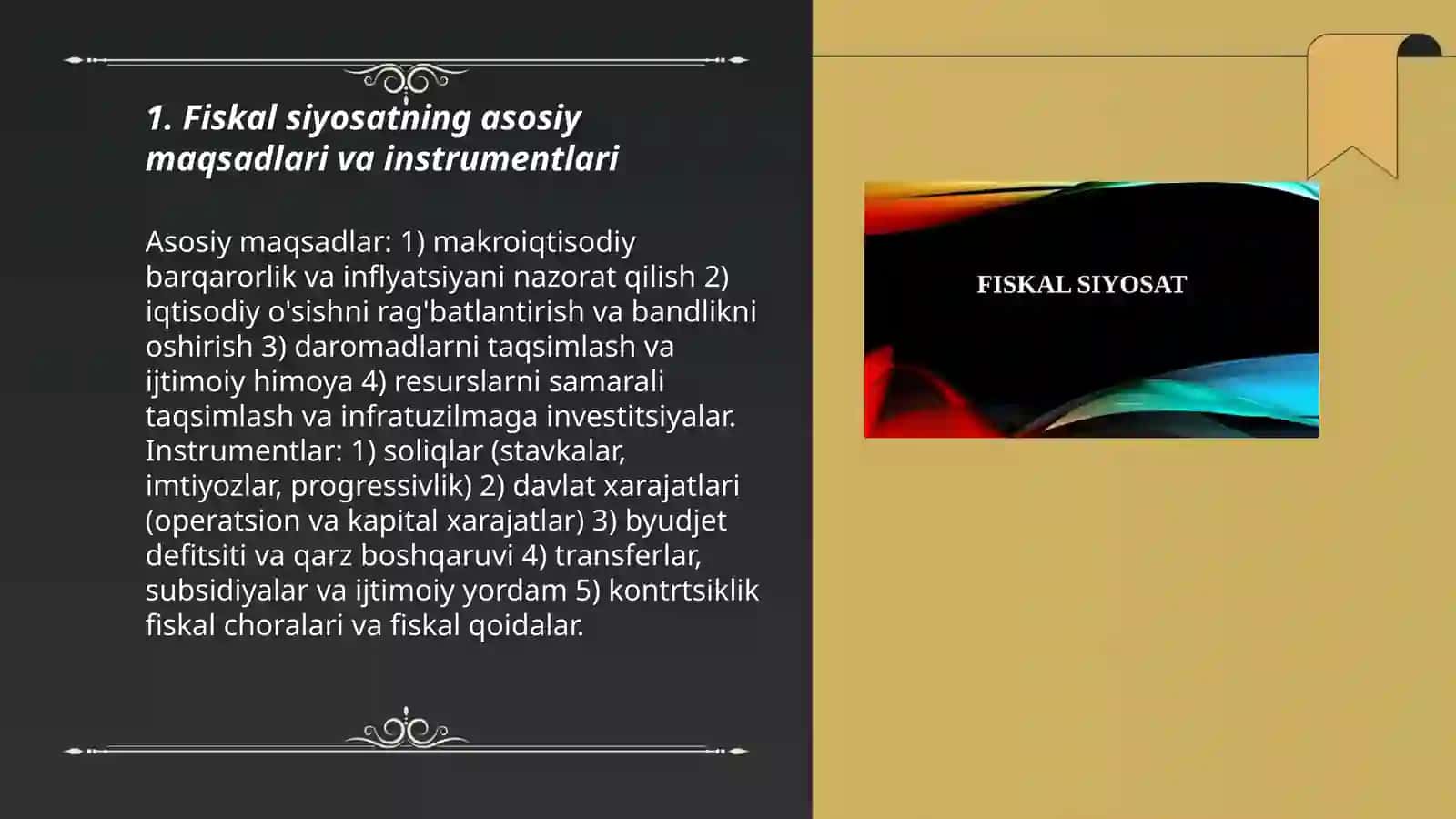 Davlatni fiskal va monitar siyosati 3