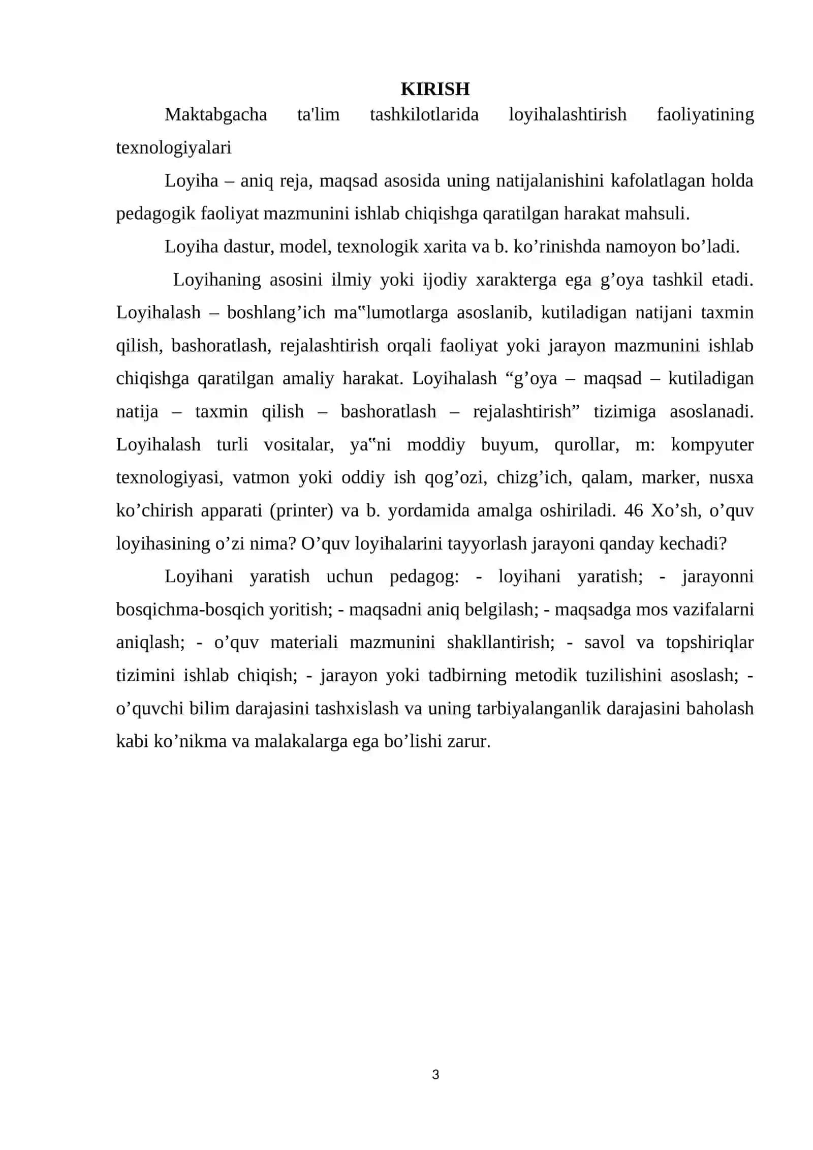 MAKTABGACHA TA'LIM TASHKILOTLARIDA LOYIHALASHTIRISH FAOLIYATINING TEXNOLOGIYALARI 3