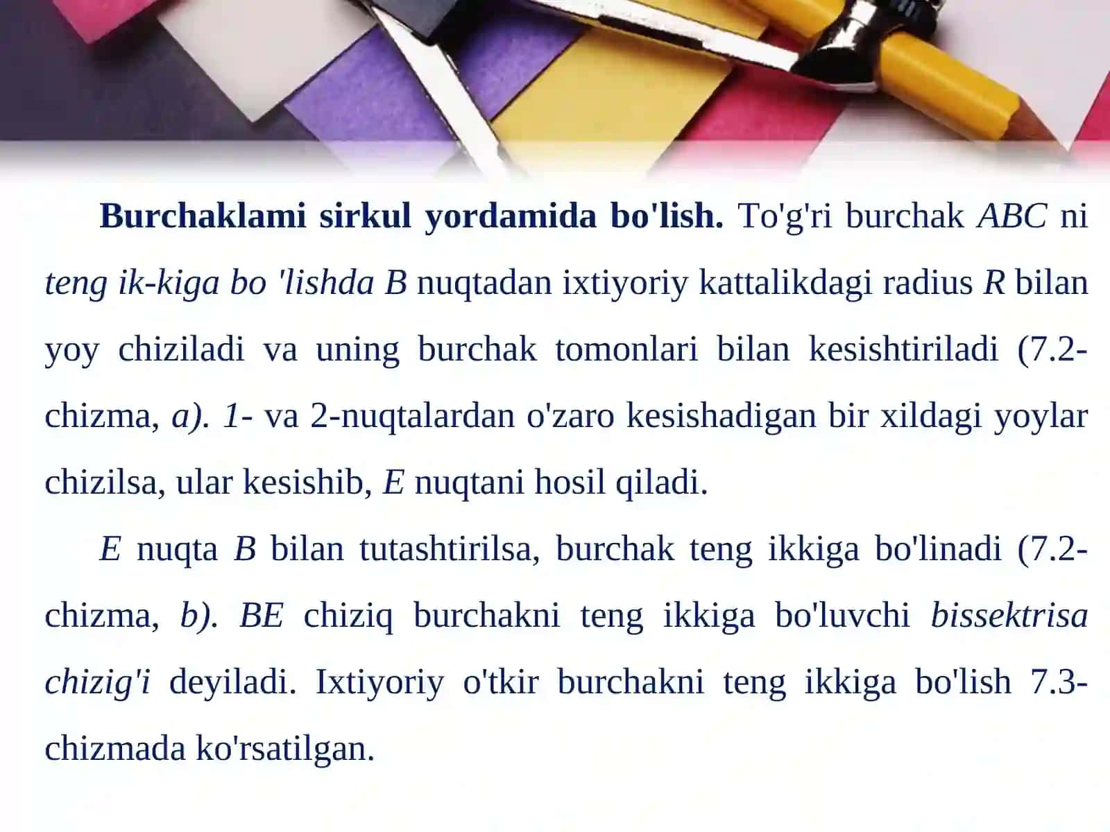 7-mavzu: Burchaklar yasash 3