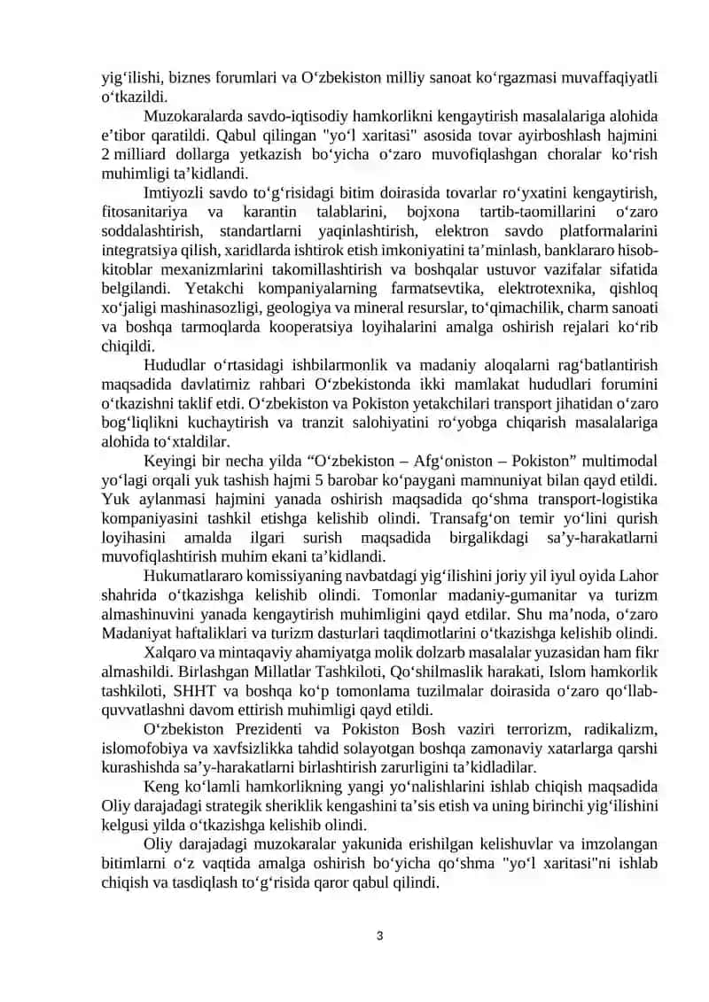 Oʻzbekiston Respublikasidagi iqtisodiy, Ijtimoiy-siyosiy voqealarga doir MAʼLUMOTLAR 3