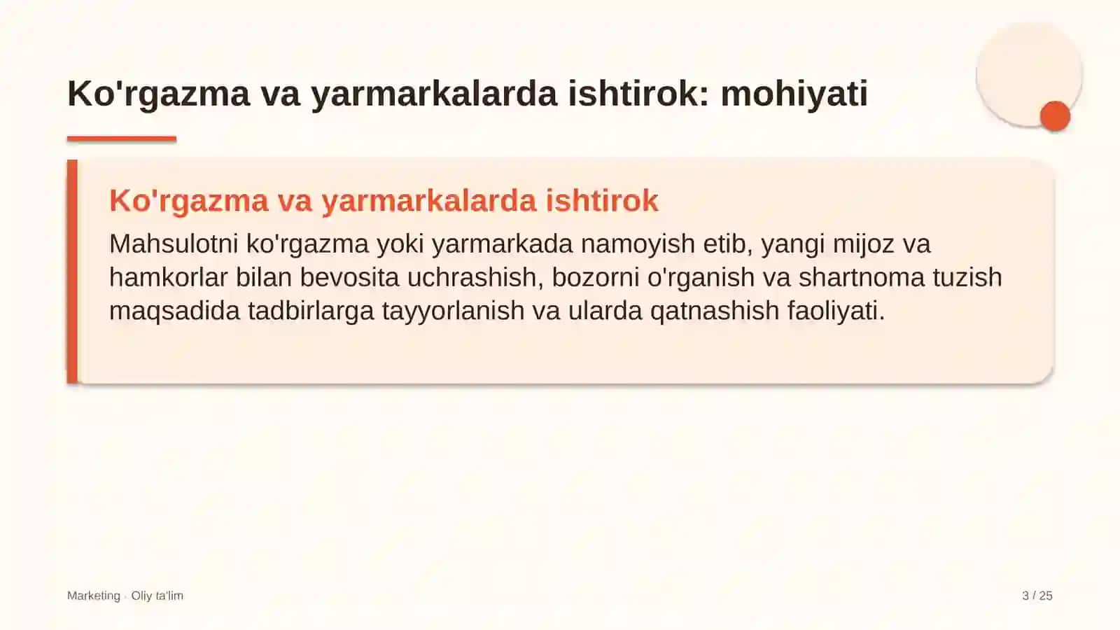 Ko'rgazma va yarmarkalarda ishtirok: mohiyati 3