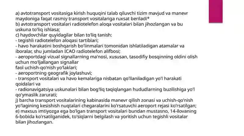 Uchishni boshqarish va bajarishning asosiy qoidalari 3