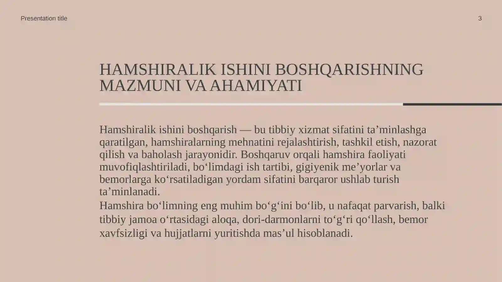 Hamshiralik ishini boshqarish va hujjatlashtirish. SLAYD. pptx 3