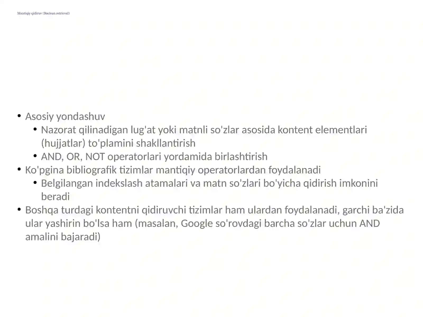 Axborot qidirish va qayta ishlash metodlari (5-qism) 3