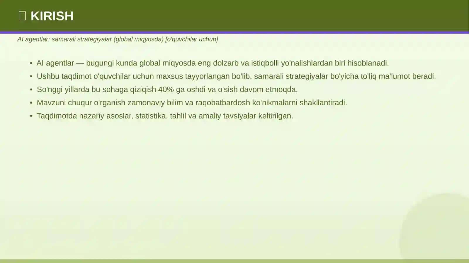 AI agentlar: samarali strategiyalar (global miqyosda) [o'quvchilar uchun] 3