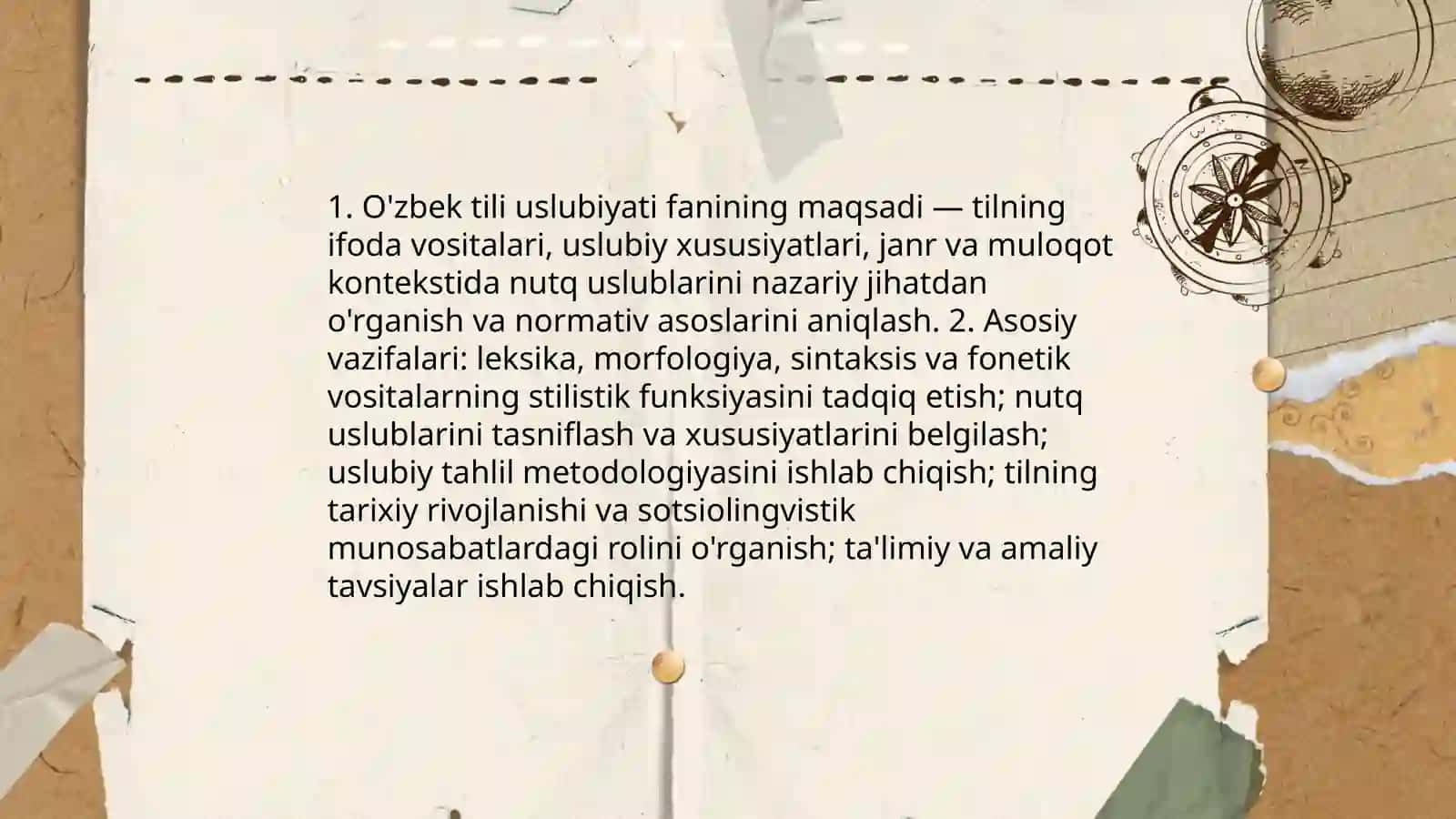 O'zbek tili uslubiyati fanining maqsadi va vazifalari 3