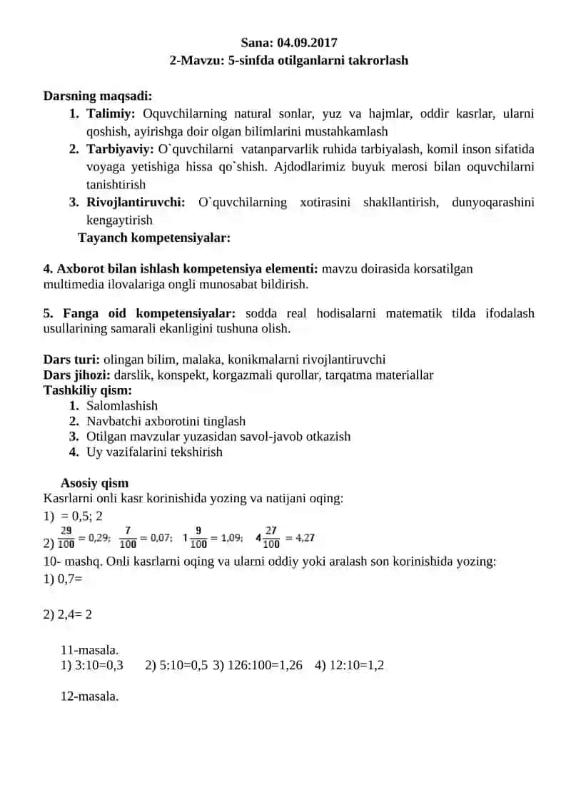Matematika dars ishlanma 3