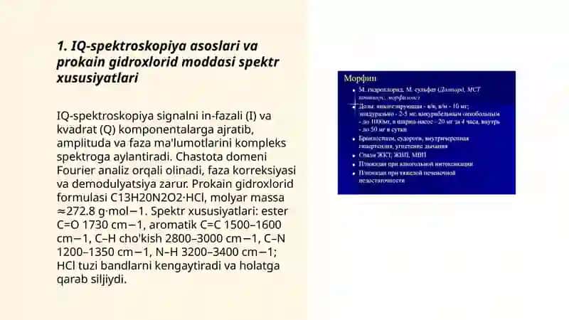 IQ-spektroskopiya usulining prokain gidroxlorid moddasi tahlilida qoʻllanilishi 3