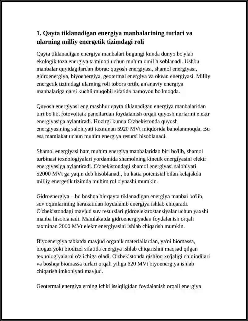 ENERGETIKA SOHASIDA QAYTA TIKLANADIGAN MANBALAR VA EKOLOGIK BARQARORLIK 3