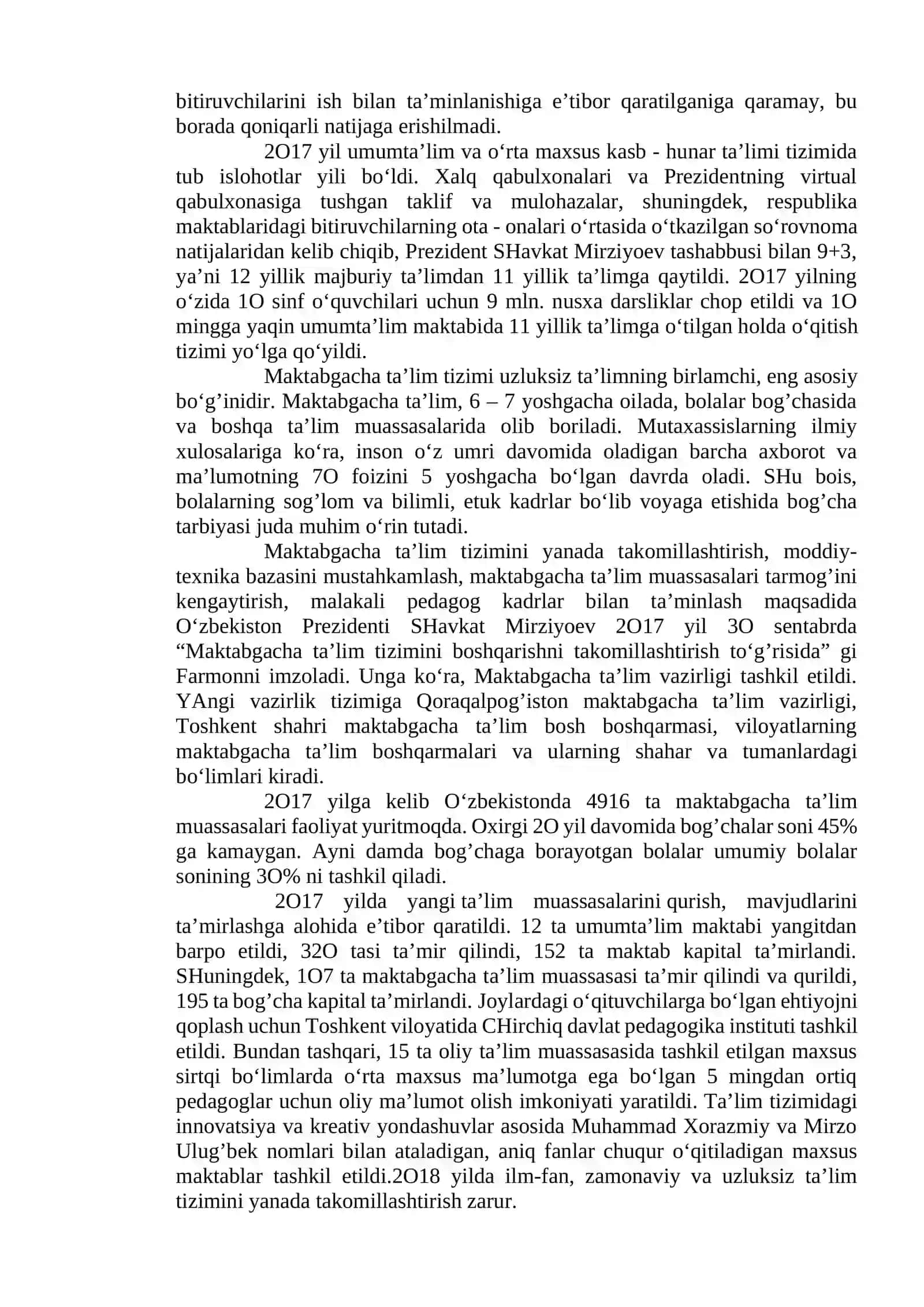 O‘ZBEKISTON RESPUBLIKASIDA TA’LIM SOHASIDA AMALGA ОSHIRILGAN ISLOHOTLAR 3