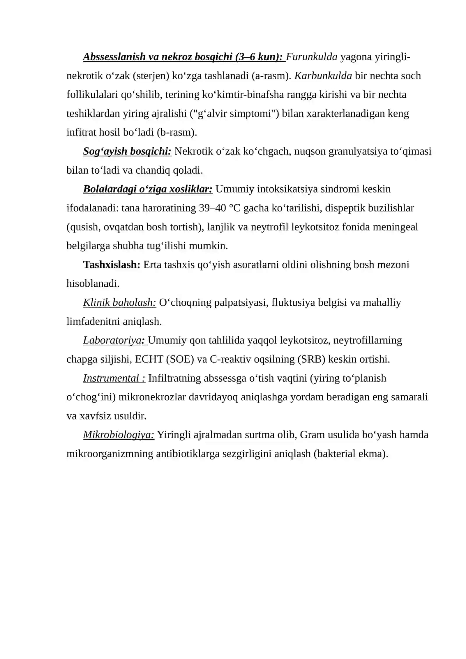 BOLALARDA YUZ SOHASI FURUNKUL VA KARBUNKULLARINING KLINIK KECHISHI, ERTA TASHXISLASH, DAVOLASHDA KOMPLEKS VA DIFFERENSIALLASHGAN YONDASHUV 3