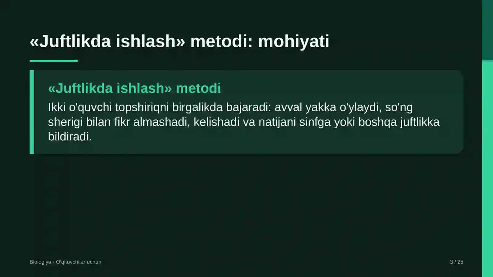 biologiya darslarida juftlikda ishlash metodidan foydalanish 8913 3