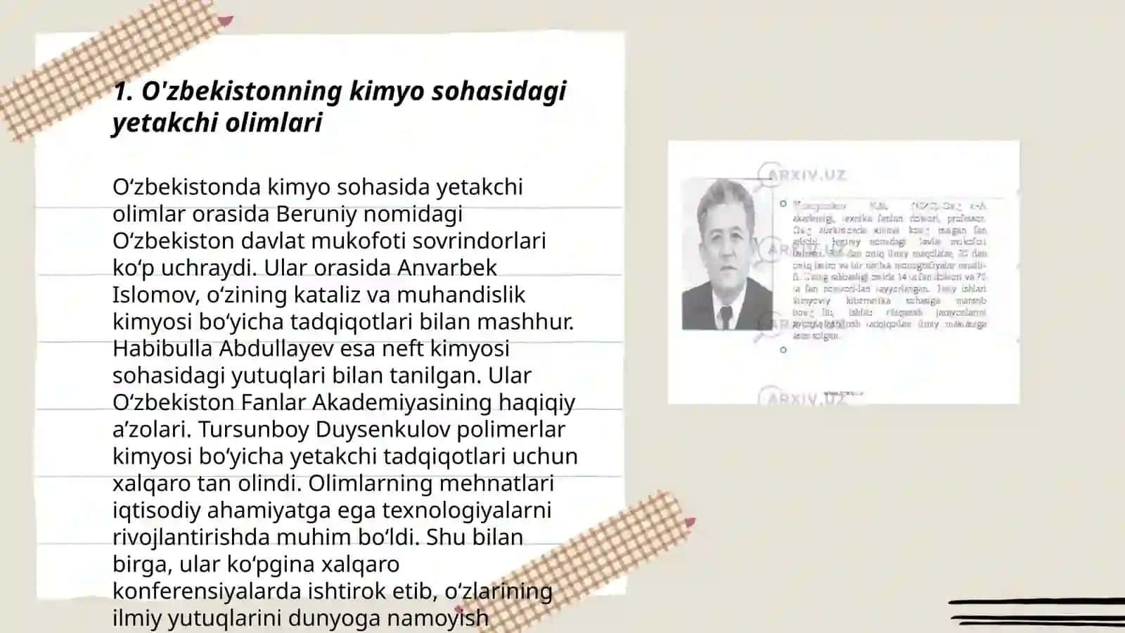 O'zbekiston Respublikasi Kimyo Olimlari 3