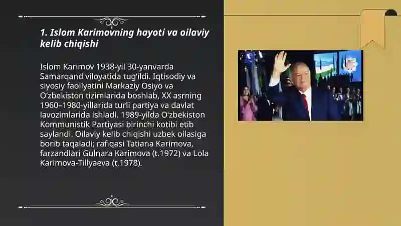 Islom Karimov Hayoti 3