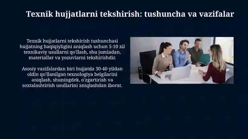 Texnik hujjatlarni tekshirish tushunchasi, vazifalari va turlari 3