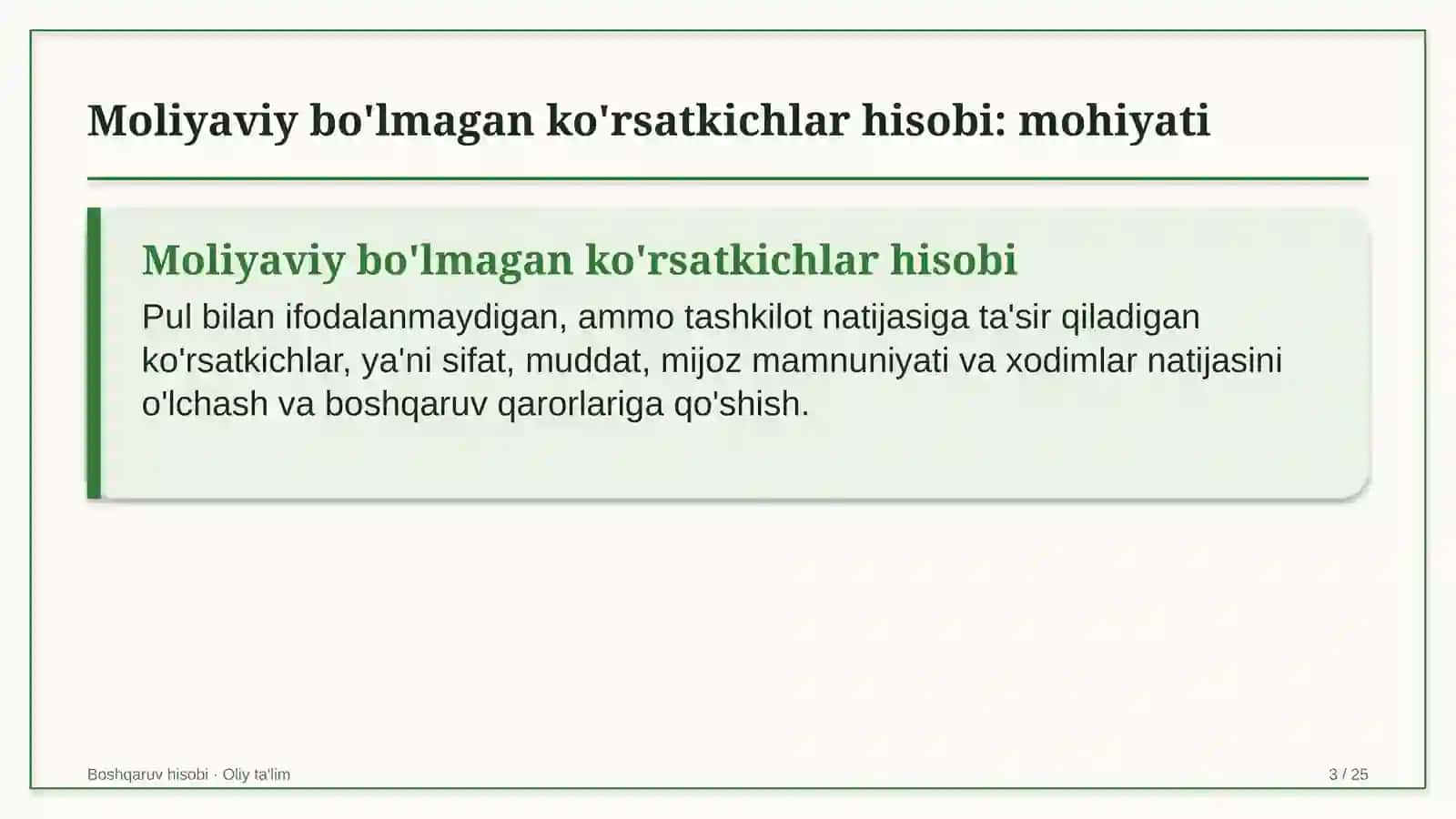 gaz kimyo majmualarida moliyaviy bo'lmagan ko'rsatkichlarni hisobga olish 4564 3