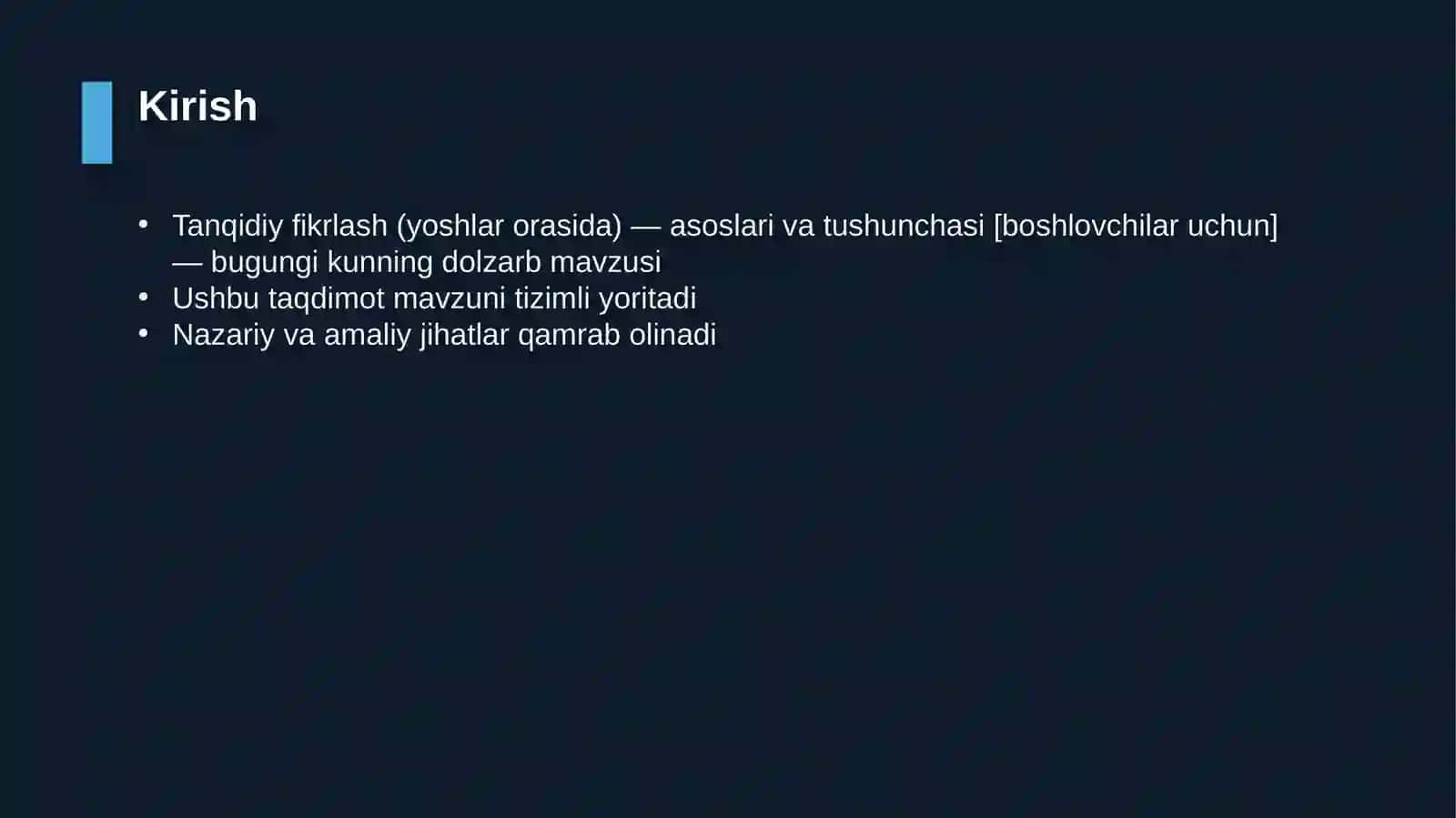 Tanqidiy fikrlash (yoshlar orasida) — asoslari va tushunchasi [boshlovchilar uchun] 3