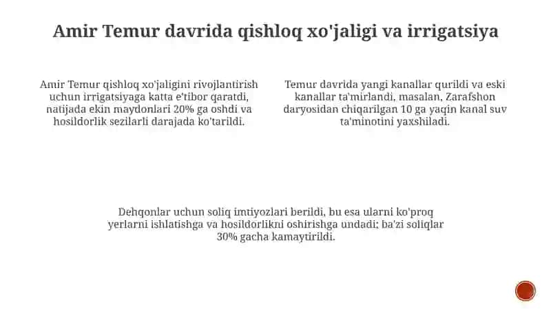 Amir Temur davridagi iqtisodiy qarashlar 3