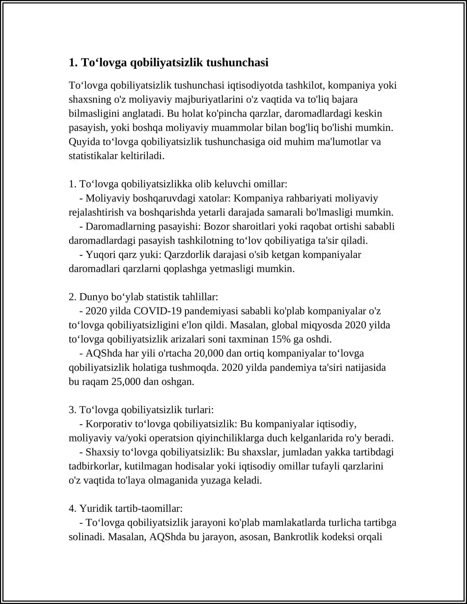 TADBIRKORLIK SUBYEKTLARNING TOʼLOVGA QOBILIYATSIZLIGI 3