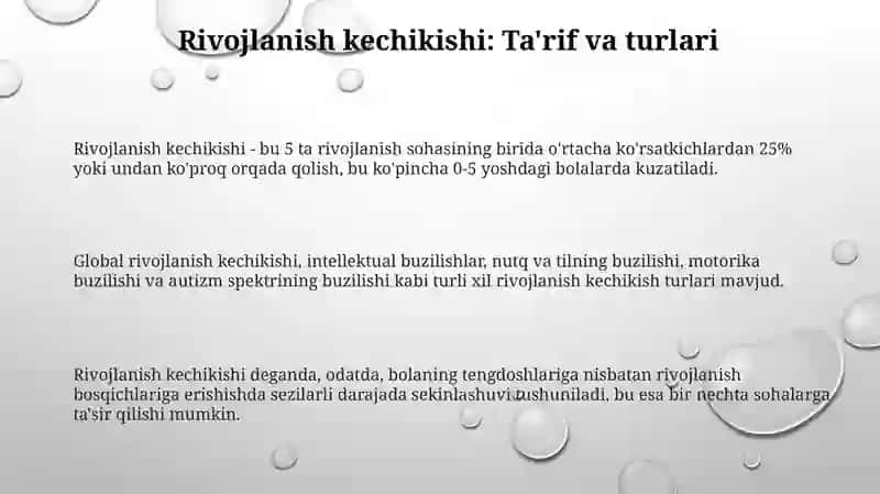 Rivojlanish kechikishi 3