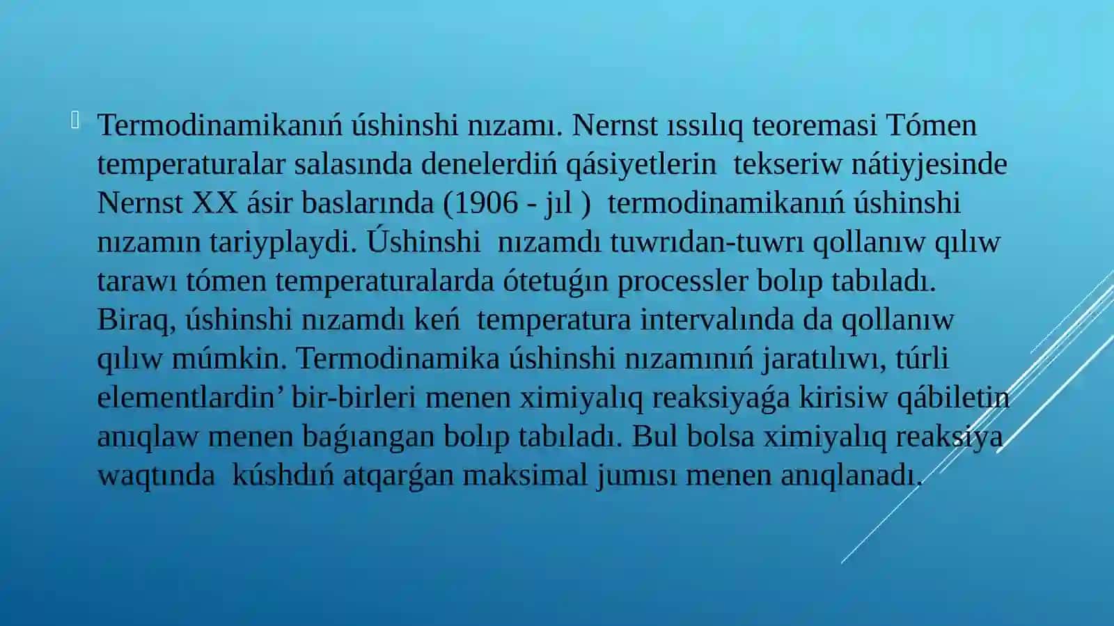 Nernst teoreması 3