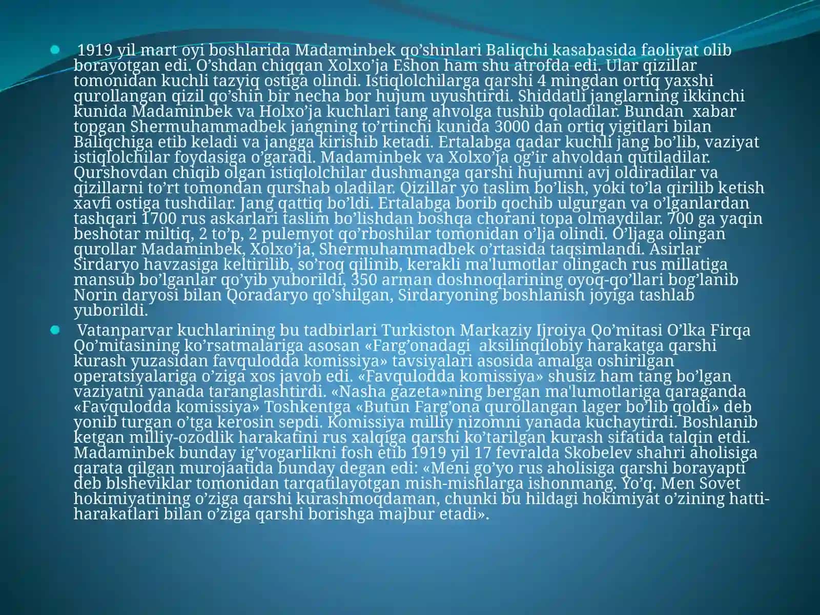 Qo’rboshi Madaminbek va Shermuhammadbek Farg’onavodiysining yirik istiqlolchilik namoyondalari 3